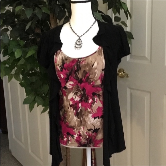 Susan Lawrence Tops - Cardigan/Blouse Duo in One. Med